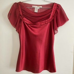 Max Studio Burgundy/Red Satin Top size:XS